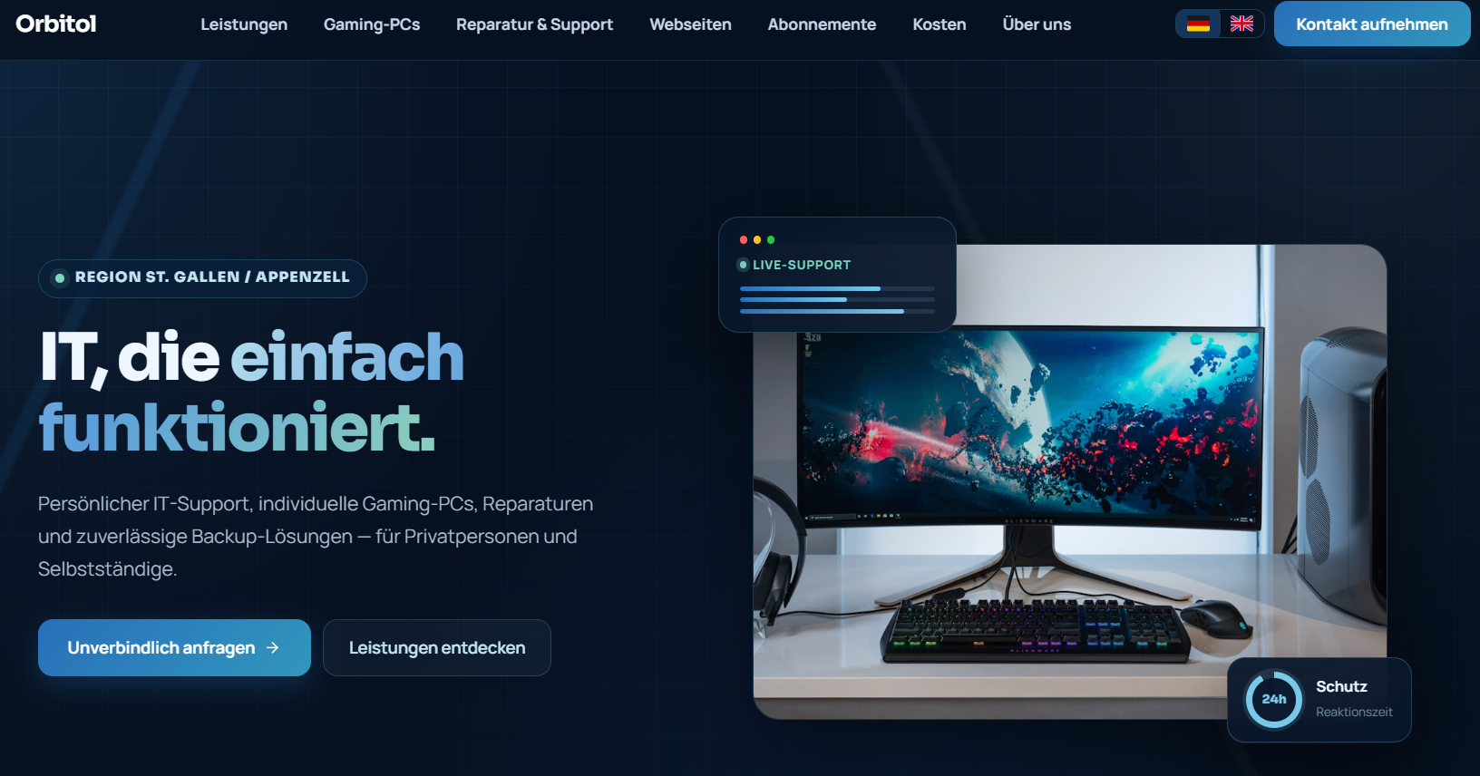 Website von Orbitol